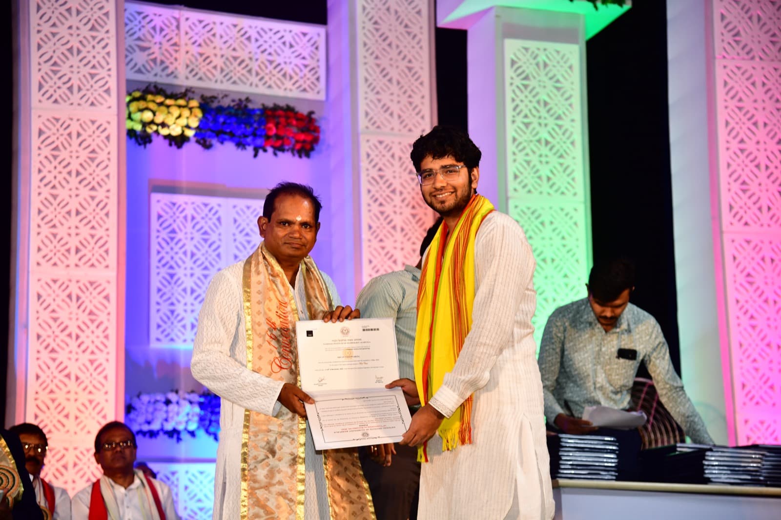 Aryan receiving his B.Tech degree
